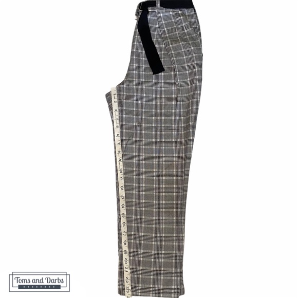 Topshop Petite Plaid Trousers w Belted Waist - Picture 4 of 8